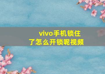 vivo手机锁住了怎么开锁呢视频