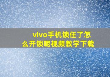 vivo手机锁住了怎么开锁呢视频教学下载