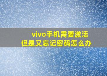 vivo手机需要激活但是又忘记密码怎么办