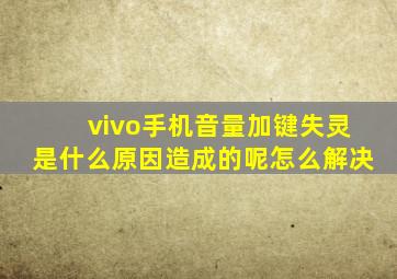 vivo手机音量加键失灵是什么原因造成的呢怎么解决