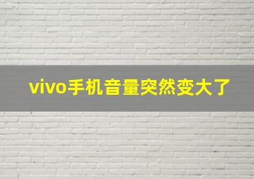 vivo手机音量突然变大了