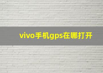 vivo手机gps在哪打开