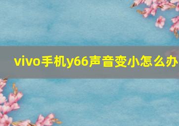 vivo手机y66声音变小怎么办