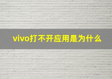 vivo打不开应用是为什么