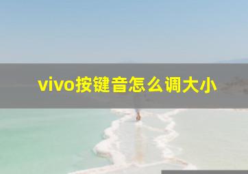 vivo按键音怎么调大小