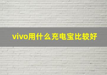 vivo用什么充电宝比较好