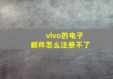 vivo的电子邮件怎么注册不了