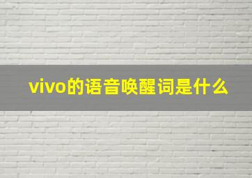 vivo的语音唤醒词是什么