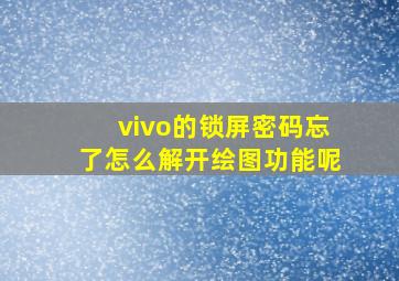 vivo的锁屏密码忘了怎么解开绘图功能呢