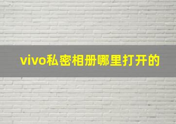 vivo私密相册哪里打开的