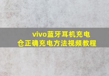 vivo蓝牙耳机充电仓正确充电方法视频教程