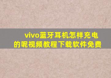 vivo蓝牙耳机怎样充电的呢视频教程下载软件免费