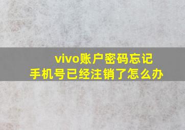 vivo账户密码忘记手机号已经注销了怎么办