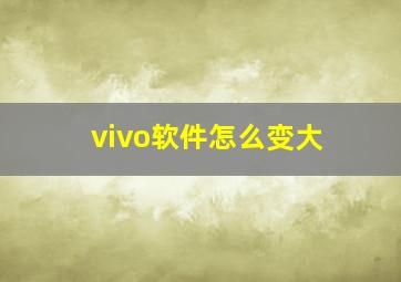 vivo软件怎么变大