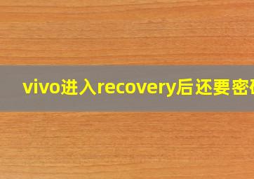 vivo进入recovery后还要密码