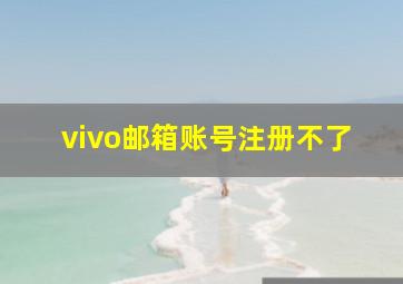 vivo邮箱账号注册不了