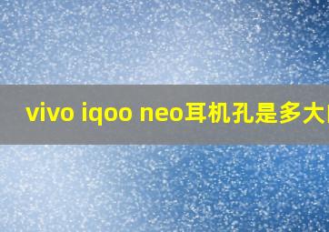 vivo iqoo neo耳机孔是多大的