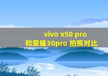 vivo x50 pro+和荣耀30pro+拍照对比