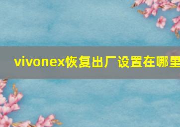 vivonex恢复出厂设置在哪里