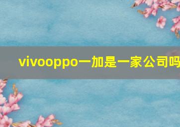 vivooppo一加是一家公司吗