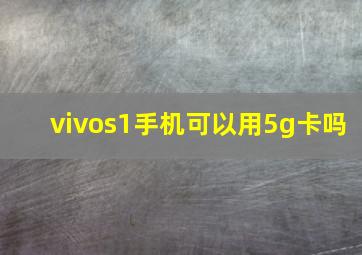 vivos1手机可以用5g卡吗