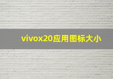 vivox20应用图标大小