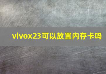 vivox23可以放置内存卡吗