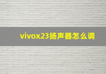 vivox23扬声器怎么调