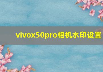 vivox50pro相机水印设置