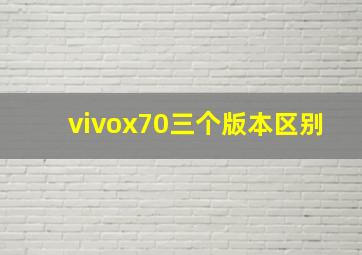 vivox70三个版本区别