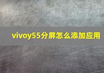 vivoy55分屏怎么添加应用