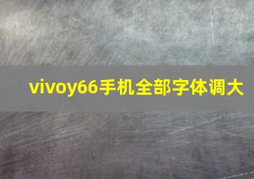 vivoy66手机全部字体调大