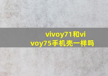 vivoy71和vivoy75手机壳一样吗