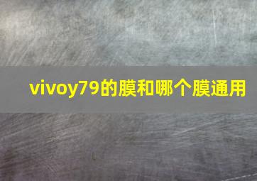 vivoy79的膜和哪个膜通用