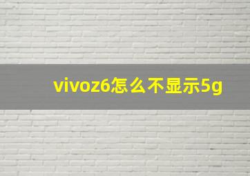 vivoz6怎么不显示5g