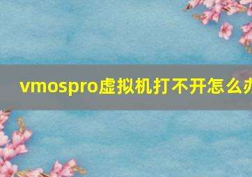 vmospro虚拟机打不开怎么办