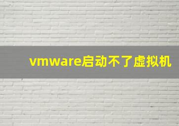 vmware启动不了虚拟机