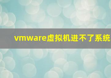 vmware虚拟机进不了系统