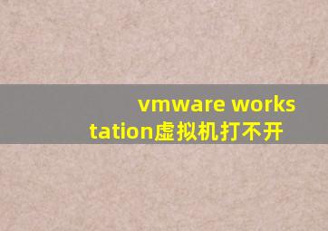 vmware workstation虚拟机打不开