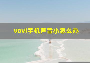 vovi手机声音小怎么办