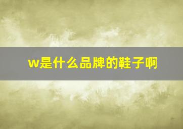 w是什么品牌的鞋子啊