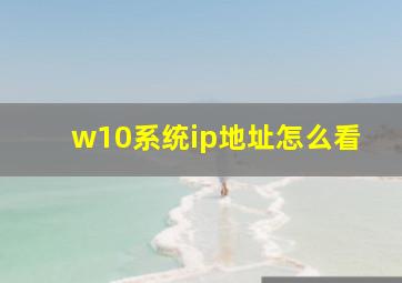 w10系统ip地址怎么看