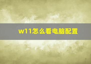 w11怎么看电脑配置