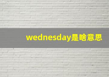 wednesday是啥意思