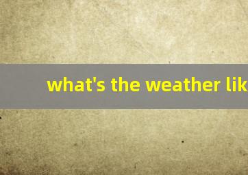 what's the weather like ?