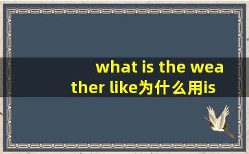 what is the weather like为什么用is