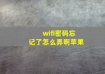 wifi密码忘记了怎么弄啊苹果