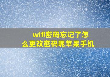 wifi密码忘记了怎么更改密码呢苹果手机