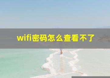 wifi密码怎么查看不了