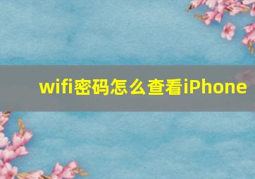 wifi密码怎么查看iPhone